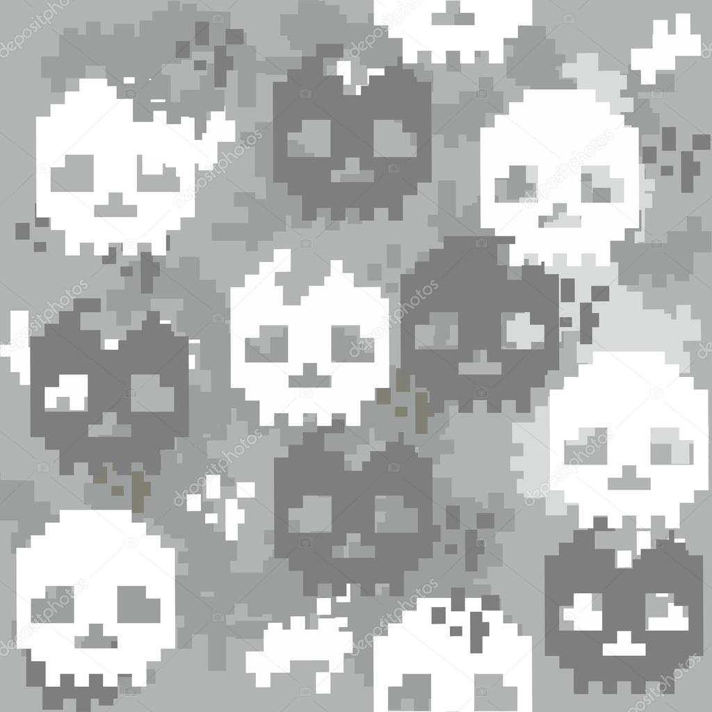 Skull camouflage texture pixel urban