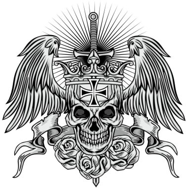 Grunge kafatası arması