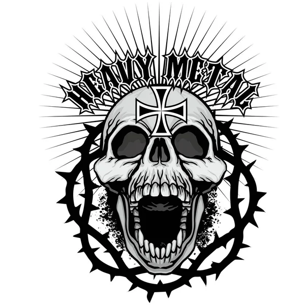 Grunge Totenkopf Wappen — Stockvektor