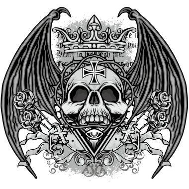 Grunge kafatası arması