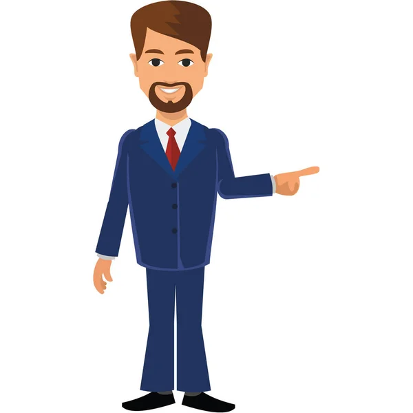 Flat businessman. in a business suit — Stock Vector