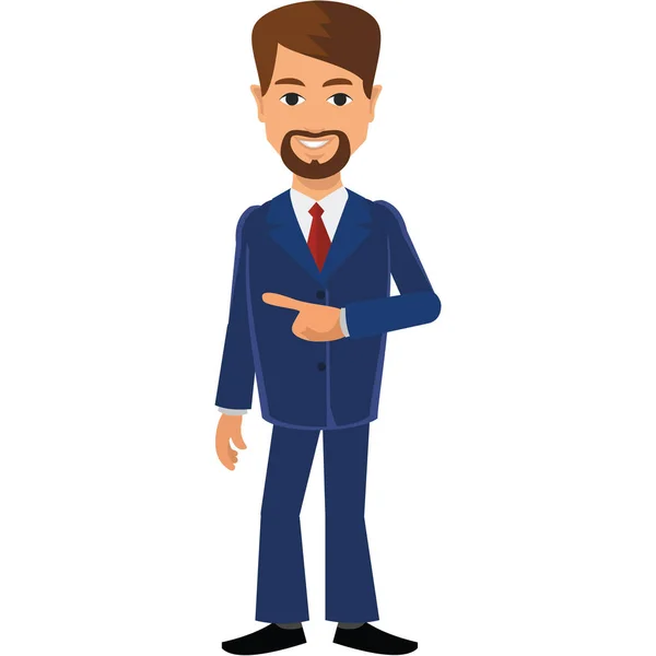 Flat businessman. in a business suit — Stock Vector
