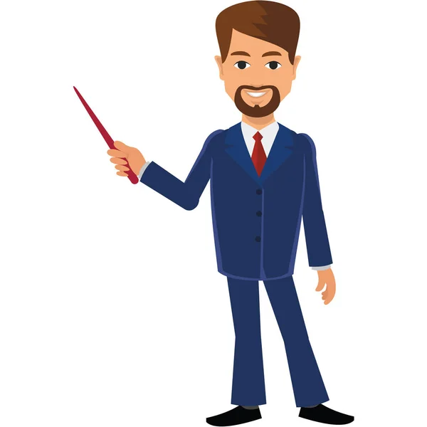 Flat businessman. in a business suit — Stock Vector