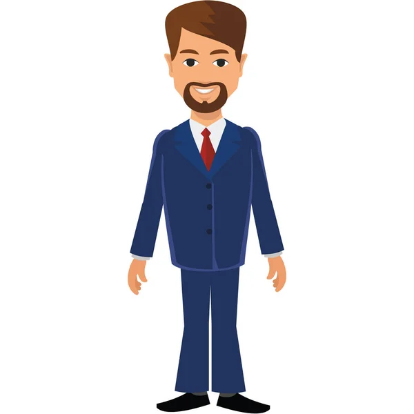 Flat businessman. in a business suit — Stock Vector