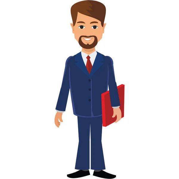 Flat businessman in a business suit — Stock Vector