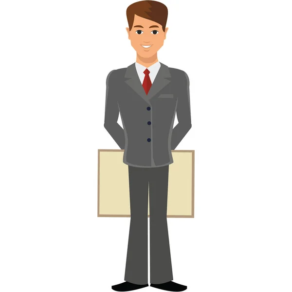 Flat businessman in a business suit — Stock Vector