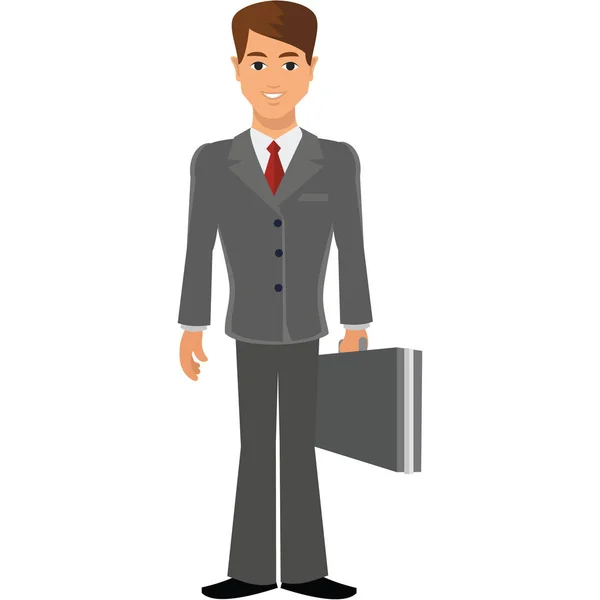 Flat bussinesmen in business suit — Stock Vector