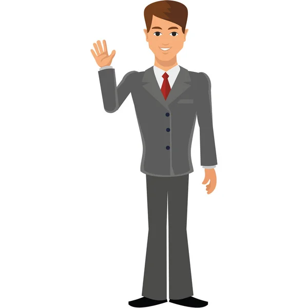 Flat bussinesmen in business suit — Stock Vector