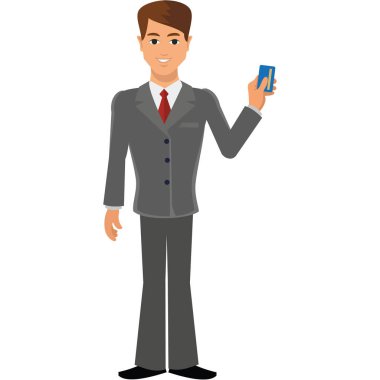 iş takım elbiseli düz bussinesmen