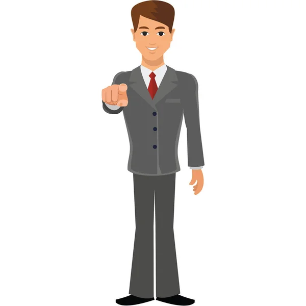 Flat bussinesmen  in business suit — Stock Vector