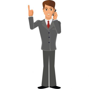 takım elbise ile smartphone içinde düz bussinesmen