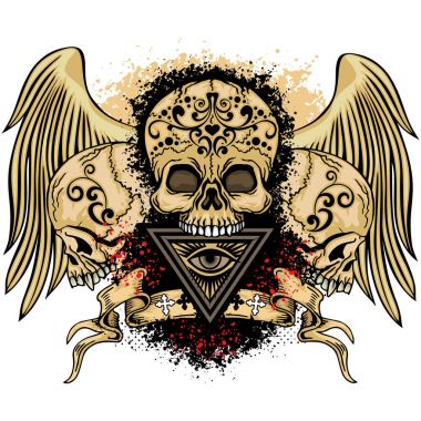  Grunge kafatası arması