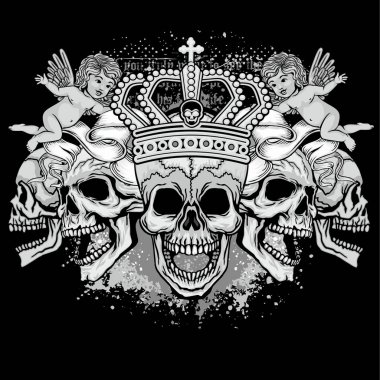 Grunge kafatası arması