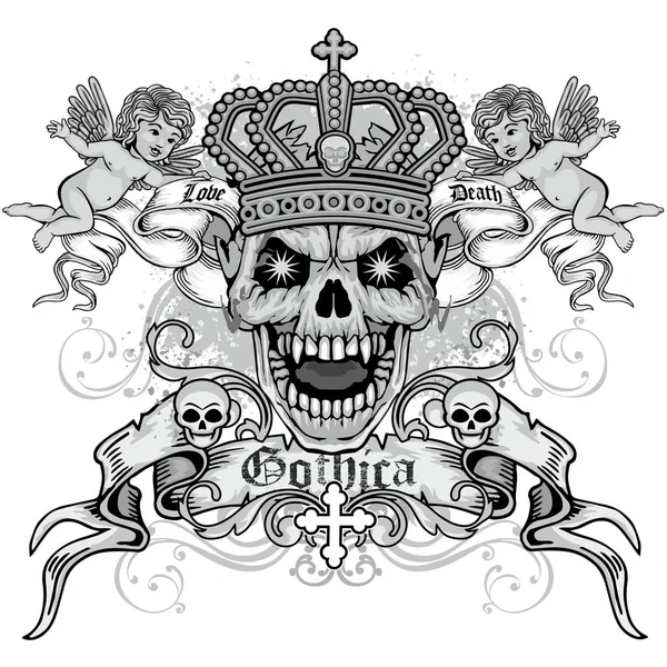 Grunge czaszki herbu — Wektor stockowy