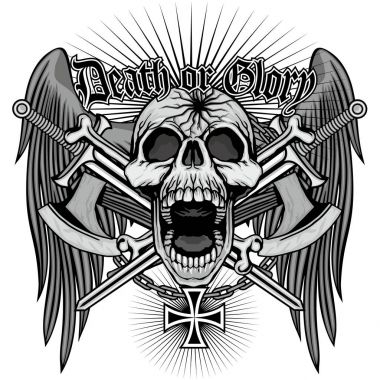 Grunge kafatası arması