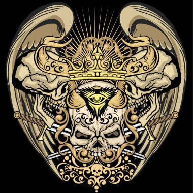  Grunge kafatası arması