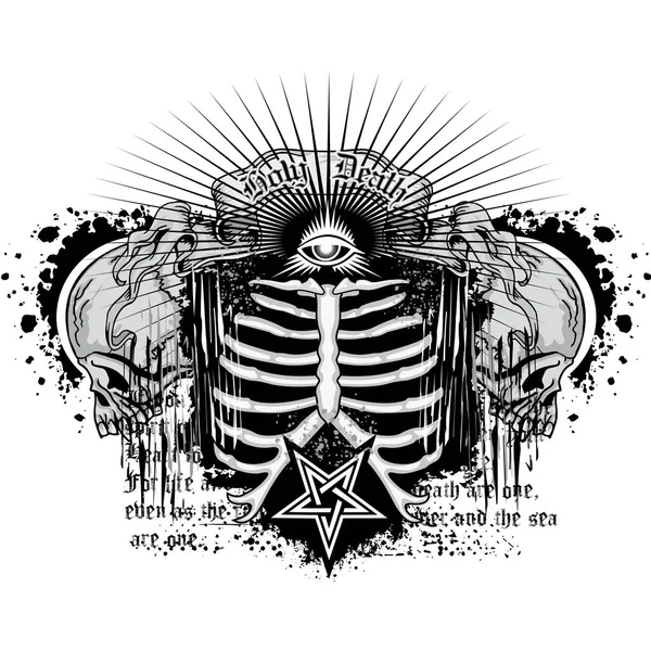 Armoiries crâne grunge — Image vectorielle