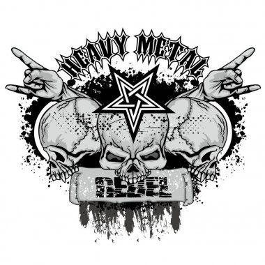 Grunge kafatası arması