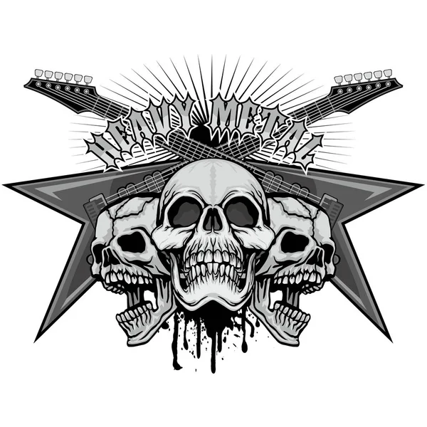 Grunge Totenkopf Wappen — Stockvektor