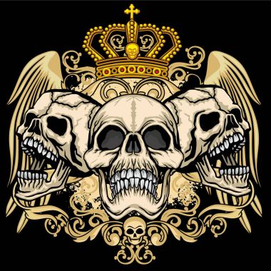  Grunge kafatası arması