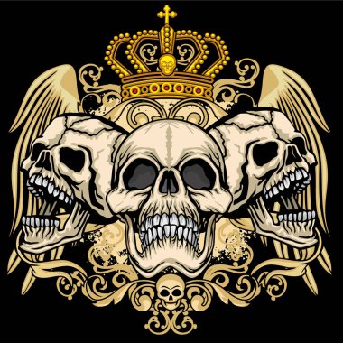 Grunge kafatası arması