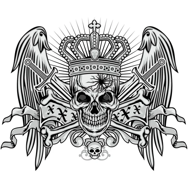 Grunge kafatası arması