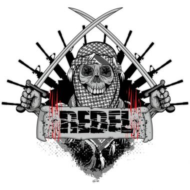  Grunge kafatası arması