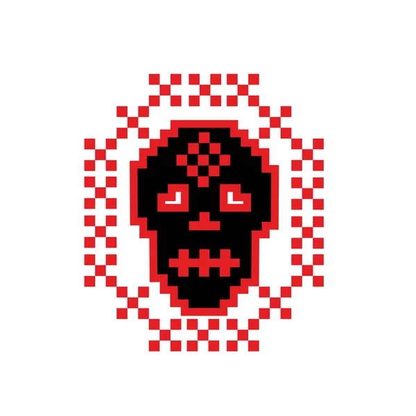 Crâne numérique-crâne grunge armoiries — Image vectorielle