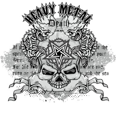 Grunge kafatası arması