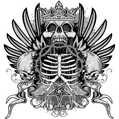 Grunge kafatası arması