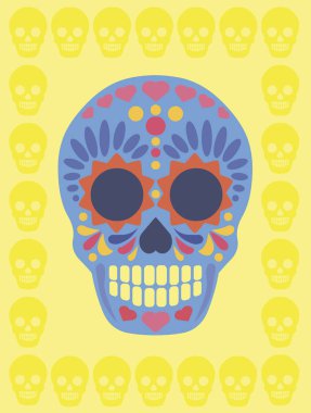 Vintage Meksika şeker kafatası