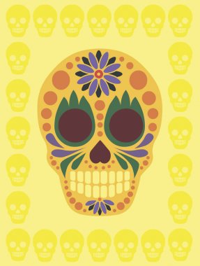 Vintage Meksika şeker kafatası