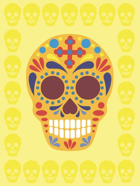 Vintage mexican sugar skull — Stock Vector