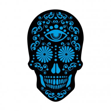 Kutsal ölüm, gün ölü, Meksika şeker kafatası, vintage tasarım t shirt