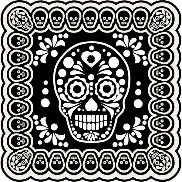Święta śmierć, dzień zmarłych, meksykański cukru czaszki, vintage design koszulki t — Wektor stockowy