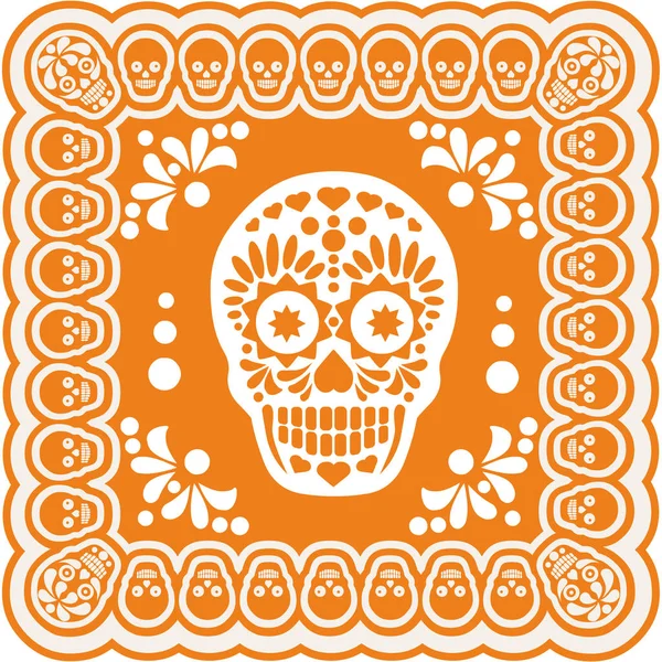 神聖な死、死んで、メキシコの砂糖の頭蓋骨、ビンテージ デザイン t シャツの日 — ストックベクタ