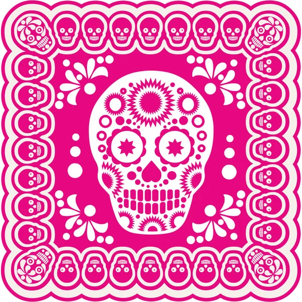 Holy Death, Day of the Dead, teschio messicano di zucchero, magliette vintage di design — Vettoriale Stock