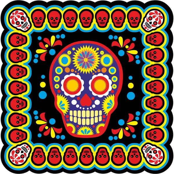 Holy Death Day Dead Azúcar Mexicana Camisetas Diseño Vintage — Archivo Imágenes Vectoriales