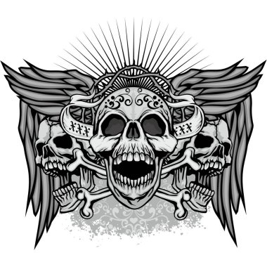 Grunge kafatası arması