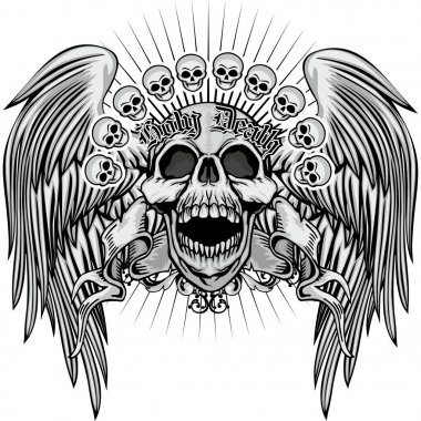  Grunge kafatası arması