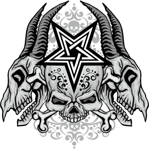 Grunge Totenkopf Wappen — Stockvektor