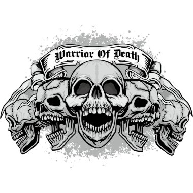 Grunge kafatası arması