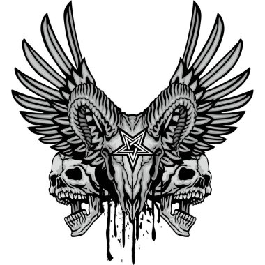  Grunge kafatası arması, kafatası, grunge vintage tasarım t shirt ile Gotik arması