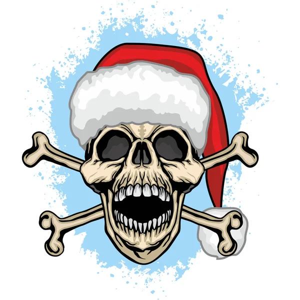 Calavera Navidad Escudo Armas Gótico Con Cráneo Camisetas Diseño Vintage — Archivo Imágenes Vectoriales