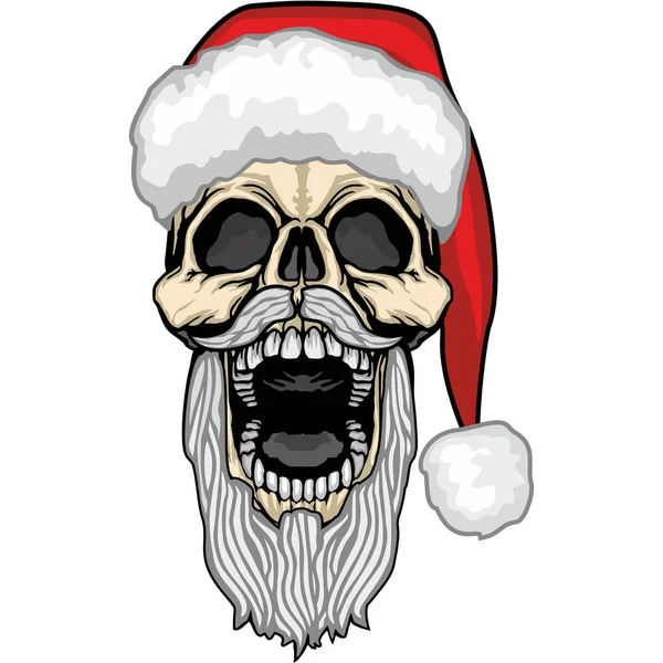 Camisetas Diseño Navidad Skull Grunge Vintage — Vector de stock