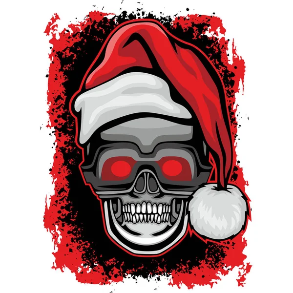 Christmas Skull Grunge Vintage Design Shirts Vector Graphics