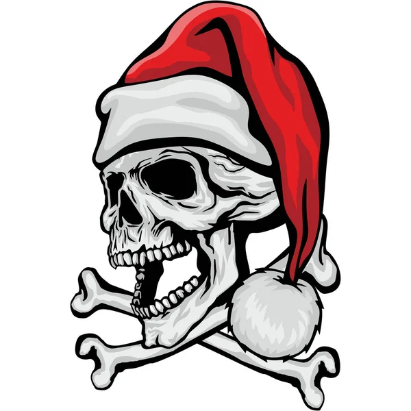 Camisetas Diseño Navidad Skull Grunge Vintage — Vector de stock