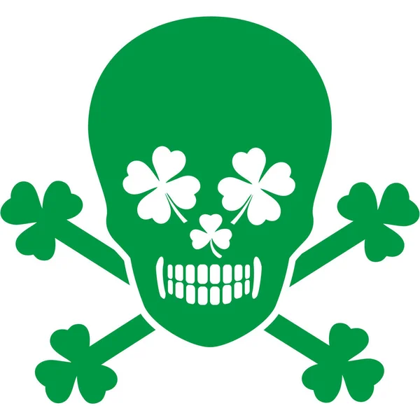 Escudo Armas Irlandés Con Cráneo Trébol Camisetas Diseño Vintage Grunge — Archivo Imágenes Vectoriales