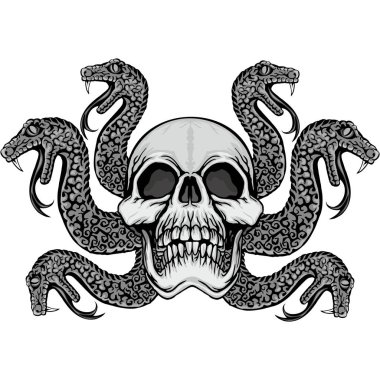 Kafatası, grunge vintage tasarım t shirt ile Gotik arması