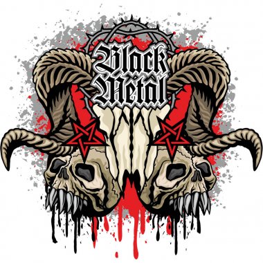 Kafatası, grunge vintage tasarım t shirt ile Gotik arması